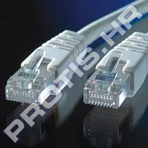 Patch kabel oklopljeni Cat 5e STP 5.0m sivi (26AWG) High Quality