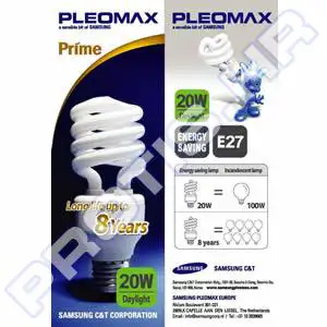 Štedna žarulja Samsung Pleomax Spiral 20W, Day light, E27