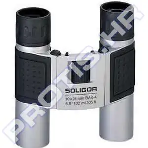 SOLIGOR 10x25mm Silver Line Roof Prism Pocket Binocular