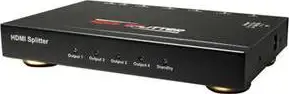 Transmedia CS17-4DL 4-way HDMI-Splitter Input: HDMI jack Output: 4x HDMI jack distributes HDMI signa