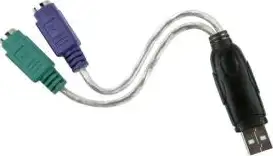 CC ICIDU USB to PS/2 kabel 19cm, AM - 2x 6pin F
