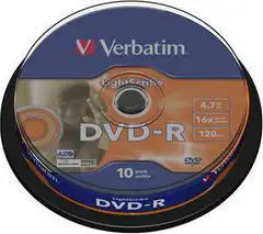 DVD-R Lightscribe Verbatim, Kapacitet 4.7GB, 10 komada, Brzina 16×
