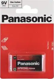 Baterija Panasonic 6F22RZ/1BP EU 9V Zinc Carbon