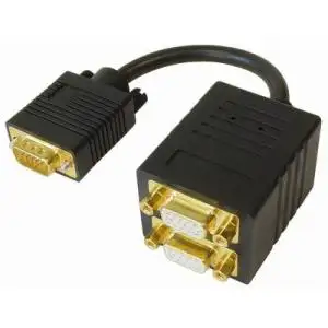 Transmedia CS 16, High Quality VGA Y-Splitter, Sub D plug 15 pin HD to 2x Sub D jack 15 pin HD,