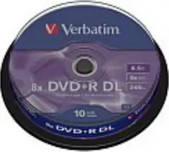 DVD+R DL Verbatim Double Layer, Kapacitet 8.5 GB, 10 komada, Brzina 8×