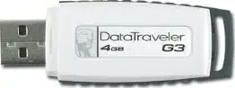 USB stick 4GB Kingston DataTraveler I Gen 3 NAND Flash , Gray/White