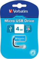 USB stick 4GB Verbatim micro USB Hi-Speed, P-Blister, CARIBBEAN BLUE