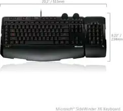 Tipkovnica Microsoft FPP Sidewinder X6 Win USB, AGB-00014, Crna