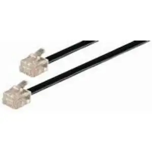 Transmedia Telephone Kabel, Black 6m