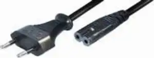 Transmedia N-1L, Kabel za struju Euro plug - Double slot jack 1,5 m, Crna boja