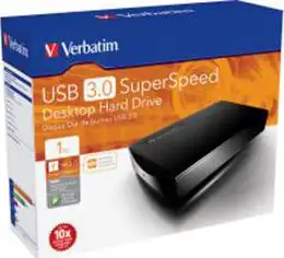 HDD External 3.5'' 1 TB Verbatim Smart Disk, USB 3.0, 47658, crni