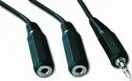 Kabel stereo 3.5mm M->2F, 5m