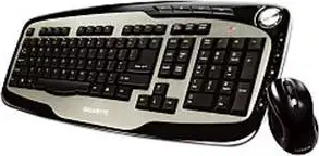 Tipkovnica + miš Gigabyte GK-KM7600 Combo Wireless Deluxe keyboard + optical mouse, USB, Crno/ srebr