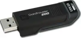 USB stick 128GB Kingston DataTraveler 200 NAND Flash, Black