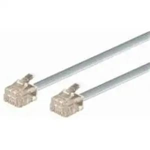 Transmedia Telephone Kabel, silver 6,0 m