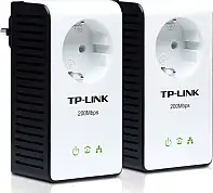 TP-Link TL-PA251KIT Powerline Ethernet Adapter 200Mbps, Plug (EU/UK/AU), AC Pass-through, Homeplug AV, Twin Pack