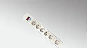 Opti-UPS SBGL600, 6 Schuko Outlets, Connection: 10 A, 250 VAC, 1-pole rocker switch, Built-in circuit breaker 10 A, Safety shutters against injury to children, Power cable for high currents - 1.8 mete