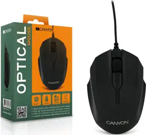 Miš CANYON CNR-FMSO01 (Cable, Optical 1000dpi,3 btn,USB 2.0), Varnish Black