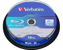 DVD Blu-Ray Verbatim BD-R SL 6× 25GB White Blue Surface 10 pack spindle (Single Layer)