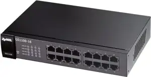 Zyxel GS1100-16, 16-port GbE Switch, fanless, rack