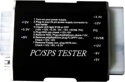 Xilence Power Supply tester in Aluminium Case with 24-pin/S-ATA