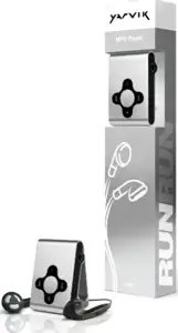 Sweex PMP031, Yarvik Run MP3 Player 4 GB Silver, output power 600 mV RMS, Audio formats MP3, WMA, OGG, Interface USB 2.0, Battery recharge time 2.5h, Playback time 5h