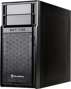 Chassis SILVERSTONE Precision PS08 Midi Tower, Micro ATX, 7 slots, 2xUSB3.0, Audio, Plastic/Steel, PSU optional, Black