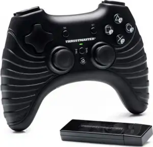 Thrustmaster TWireless Black Gamepad - 2.4 GHz wireless gamepad, PlayStation 3 and PC (Windows XP, Vista, 7 8), Fully programmable