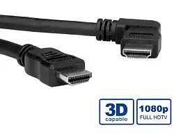 Roline HDMI High Speed Cable with Ethernet, HDMI M - HDMI M, right angle, 1.0m