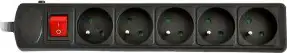 Surge protector AKYGA AK-SP05B, 3m, 5-outlets, black