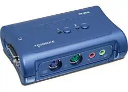 Trendnet TK-208K, 2-Port PS 2 KVM Switch Kit w Audio, High quality 2048x1536 resolution for a crisp display, All required cabling included