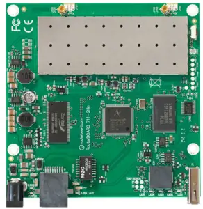 Mikrotik RB711UA-2HnD, small 2GHz wireless router, built in wireless with two chains, a USB port and PoE Jack powering support. includes RouterOS, integrated 2GHz 802.11b g n wireless card