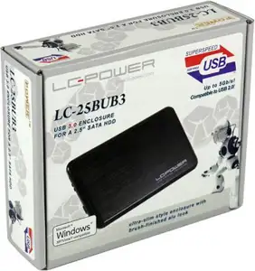 Eksterno kuciste LC POWER, LC-Pro-25BUB, 2.5'' SATA, USB 2.0, tamno sivo