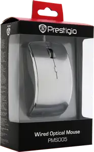 Miš Prestigio PMSO05SI (Cable, Optical 800/1600dpi, 4 btn, USB 2.0), Silver