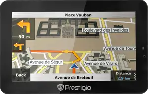 PRESTIGIO GPS GeoVision 5700BTHD (5'',4GB,128MB RAM,Atlas V,BT,FM Transmitter) with iGO Primo with preinstalled maps of the Full Europe