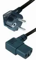 Transmedia N5-2WWL, Power Cable Schuko plug - angled IEC 320 C13 Jack black 2,0 m