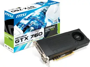 MSI Video Card GTX 760 GDDR5 2GB/256bit, 1006MHz/6008MHz, PCI-E 3.0 x16, DP, HDMI, 2xDVI, VGA Cooler (Double Slot), Retail