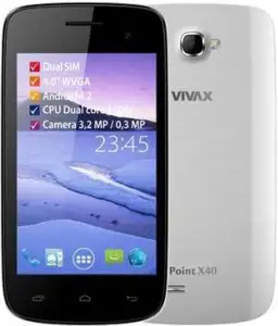 Mobitel Vivax Point X40, 4'', DualCore 1GHz, 512MB RAM, 4GB Flash, microSD, WiFi, BT, microUSB, Android 4.2, bijeli
