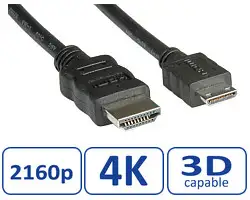 Roline VALUE HDMI High Speed Cable with Ethernet, Type A M - Type C M (mini), 2.0m, 11.99.5580