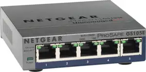 Switch NETGEAR GS105E, 5x 10/100/1000 Prosafe PLUS Switch (management via PC utility), VLAN, QOS, metal casing, External Power Adapter