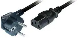 Transmedia Power Cable Schuko - angled IEC 320 plug 2m, TRN-N5-2WL