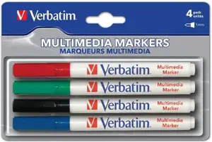 Verbatim komplet 4 flomastera za CD/DVD (crni, crveni, zeleni, plavi)