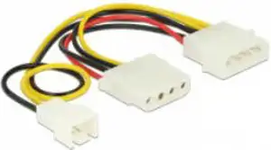 Kabel DELOCK, 4-pin MOLEX (M) na 4-pin MOLEX (Ž) na 3-pin (M), za ventilator, cpu hladnjak, 14cm
