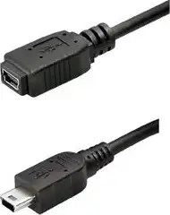 USB kabel mini 5pin M - F, Transmedia C158-KL, crni