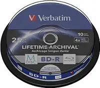 DVD Blu-Ray M-Disc Verbatim BD-R SL 25GB 4× Printable 10 pack spindle (Single Layer)