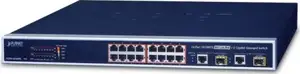 Planet 16-Port 100TX 802.3at PoE 2-Port Gigabit TP SFP Combo Web Smart Switch
