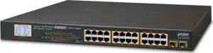 Planet GSW-2620VHP 24-Port RJ45 Gigabit 802.3at PoE 2-Port Gigabit SFP Ethernet Switch with LCD PoE Monitor