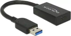 Adapter DELOCK, USB 3.1-A gen2 (M) na USB 3.1-C gen2 (Ž), aktivni, 0,15m