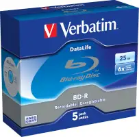 DVD Blu-Ray Verbatim BD-R SL 6× 25GB White Blue Surface Hard Coat 5 pack JC (Single Layer)