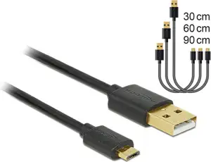 Kabel DELOCK, USB (M) na mUSB-B (M), set 3kom